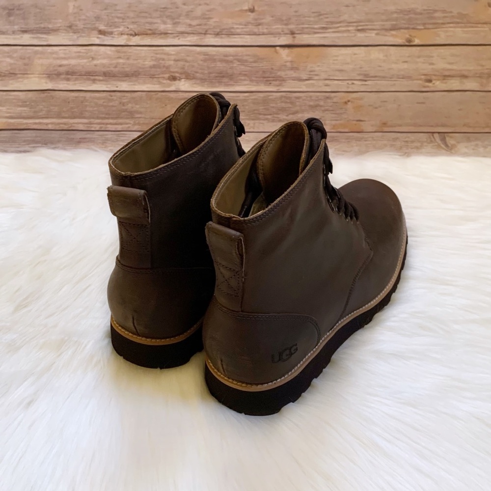 UGG Men’s Ritter Chestnut Leather Waterproof Boots - Picture 2 of 8